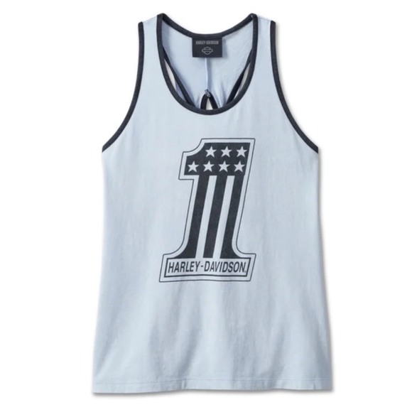 Harley Davidson Women's National Anthem Twist Back Tank - Skyway - Picture 7 of 7